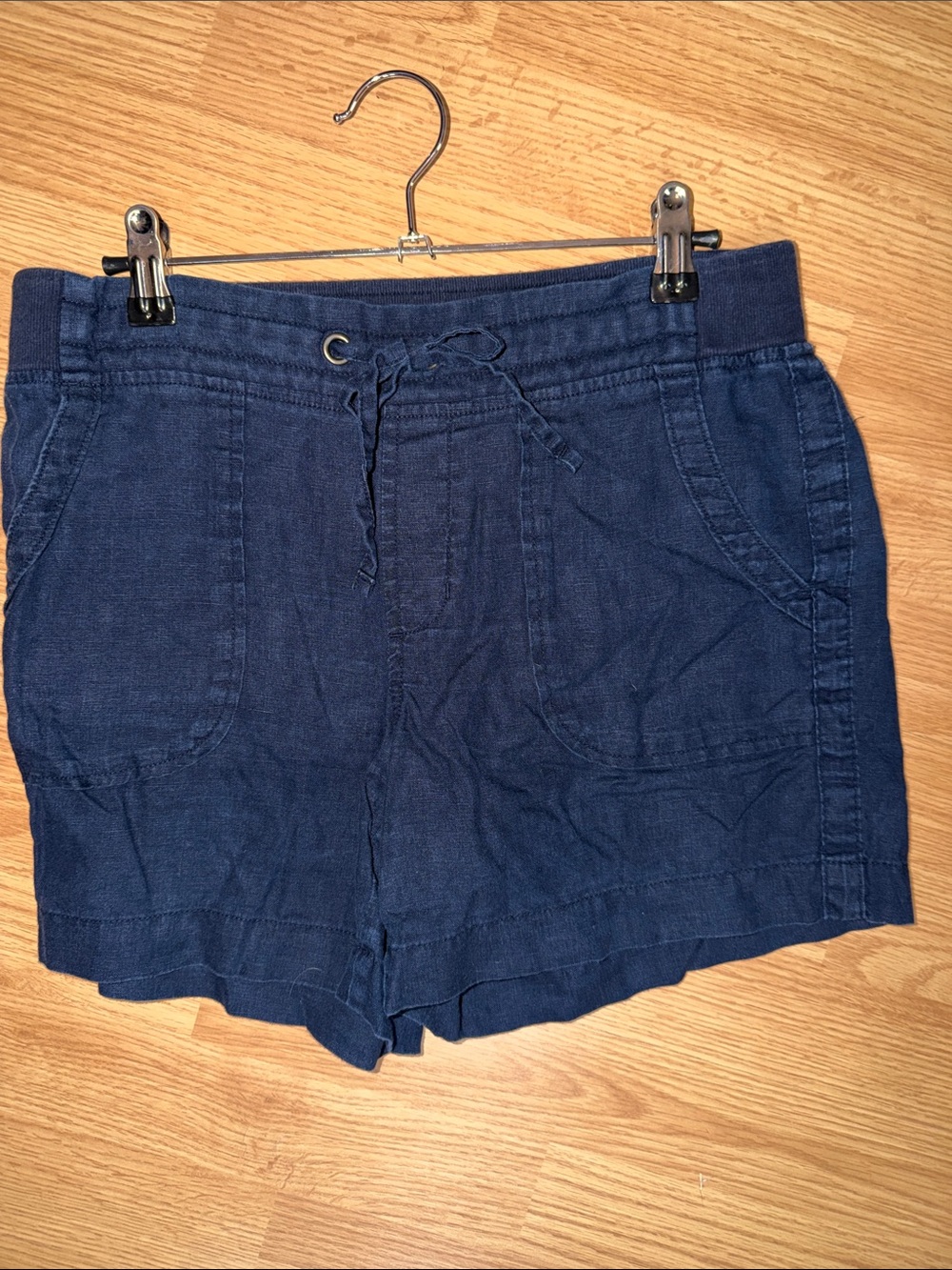 Athleta Dark Navy High-Waist Drawstring Casual Shorts